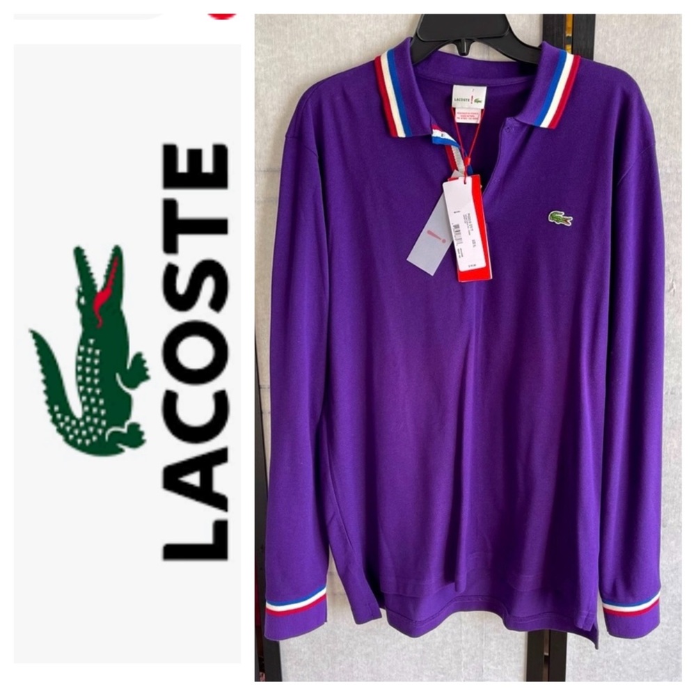 Lacoste Purple Grape Men's Long Sleeve Cotton Shirt France XXL